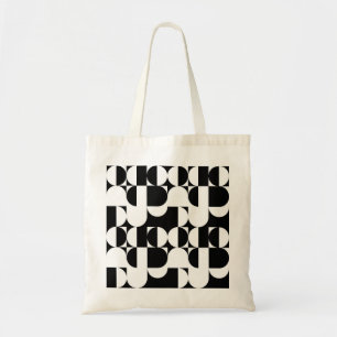 Tote Bag Style Bauhaus Noir Et Blanc Géométrique Rétro