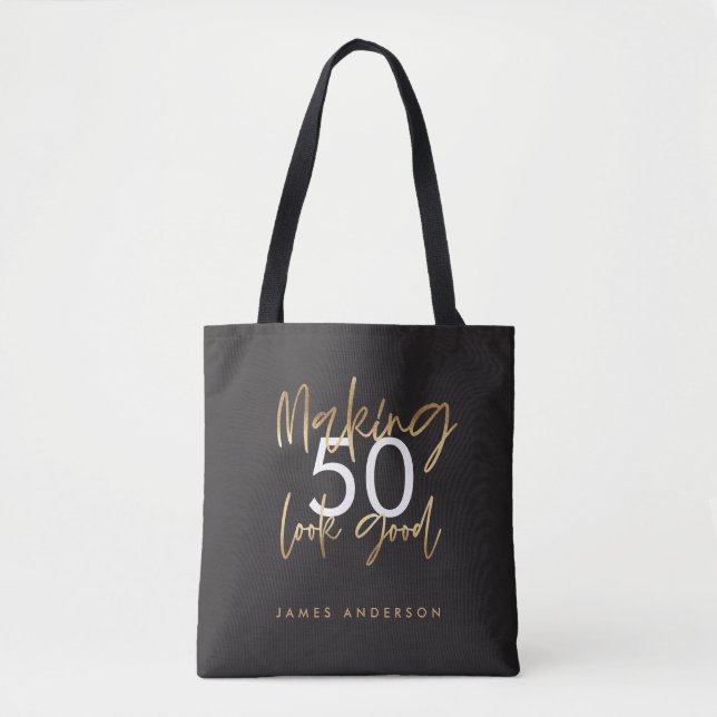 Tote Bag Style d'anniversaire moderne simple élégant script (Devant)
