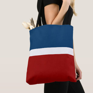 Tote Bag Style de bloc de couleur bleu blanc