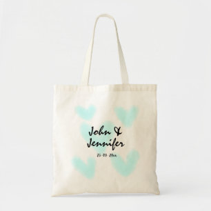Tote Bag style de texte minimal simple blanc mariage cœur b