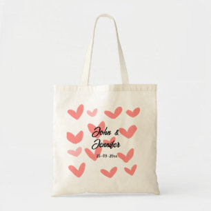 Tote Bag style de texte minimal simple blanc mariage cœur r