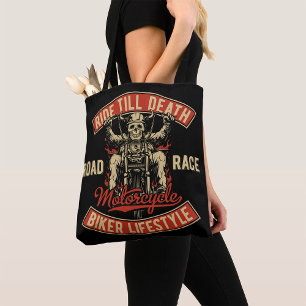 Tote Bag Style de vie de motard jusqu'à la mort