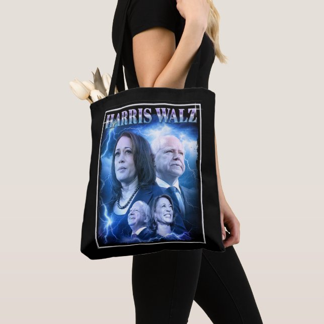 Tote Bag Style Harris Walz Retro 90s (De près)