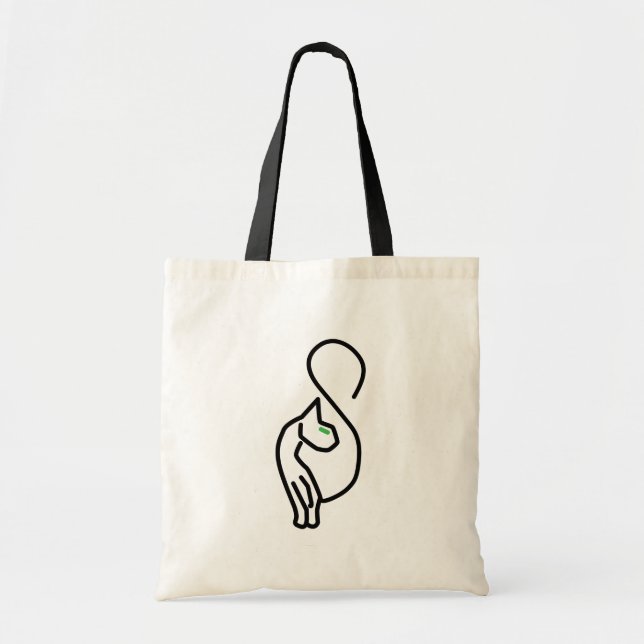 Tote Bag Style Kitty Cat Outline (Devant)
