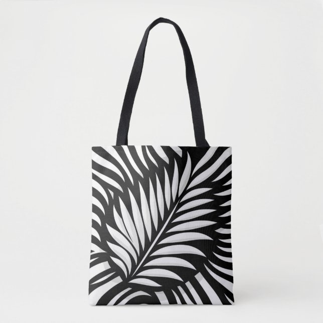Tote Bag Style Leaf Zebra Stripes (Devant)