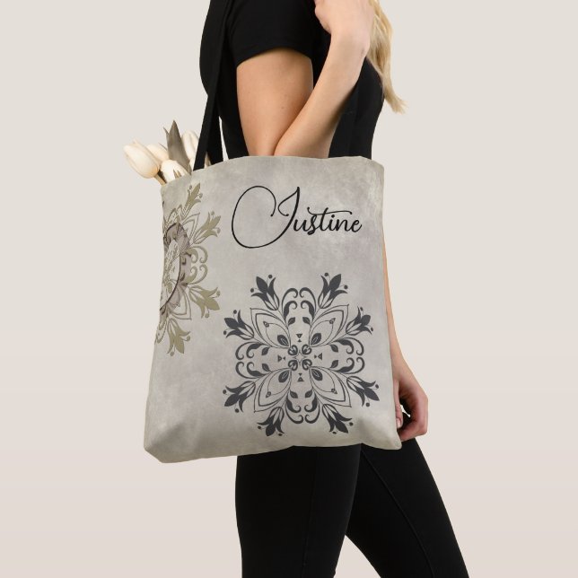 Tote Bag Style moderne Mandala personnalisé (De près)