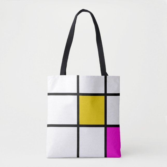 Tote Bag Style Mondrian Rose Jaune (Devant)