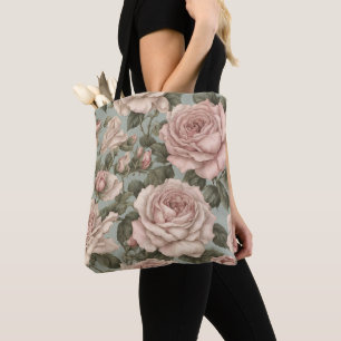 Tote Bag Style victorien Campagne Jardin Rose Imprimer Four