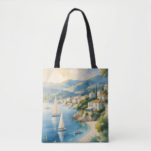 Tote Bag Style vintage Côte d'Azur Voyage en France