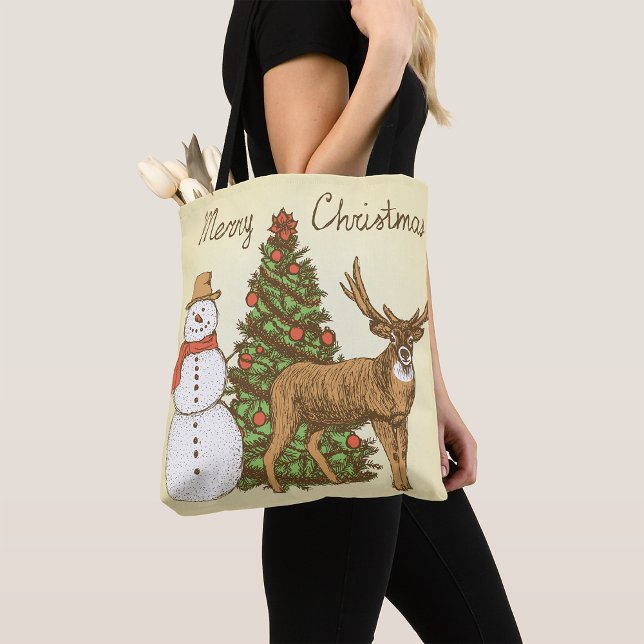Tote Bag Style vintage Joyeux Noël (Créateur téléchargé)