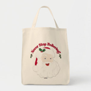 Tote Bag Style vintage Père Noël n'arrête jamais de croire