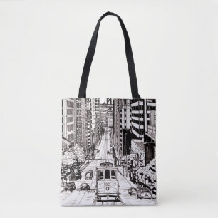 Tote Bag Stylet et dessin d'encre de San Francisco