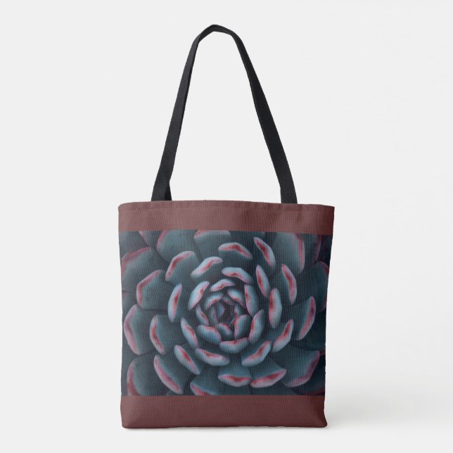 Tote Bag Succulent - vert et rouge (Dos)