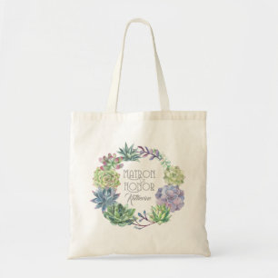 Tote Bag Succulents Wreath Matron d'honneur ID517