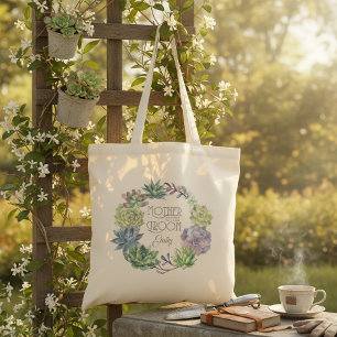 Tote Bag Succulents Wreath Mother of the Groom ID517