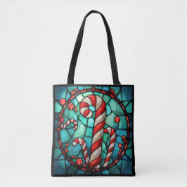 Tote Bag Sucre de canne Verre de Noël