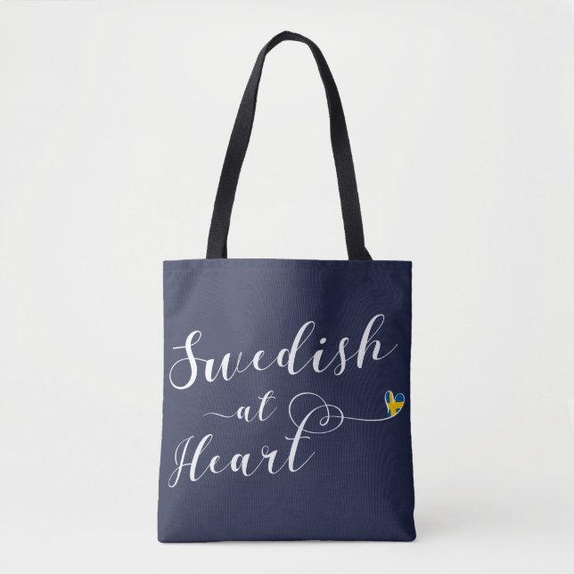 Tote Bag Suédois Au Coeur, Suède (Devant)
