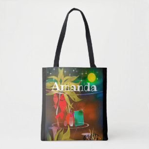 Tote Bag Summer beach café bar bar cocktail soirée moo