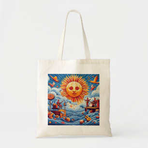 Tote Bag Sun Kissed Ocean Jam : Vibrant Music Festival Art