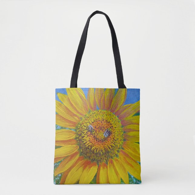 Tote Bag Sunflower Bees Fourre-tout (Devant)