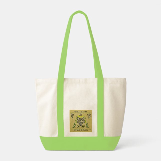 Tote Bag Sunflower Folk Motif et votre nom (Dos)