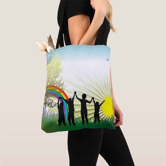 Tote Bag Sunrise Rainbow Children (Créateur téléchargé)