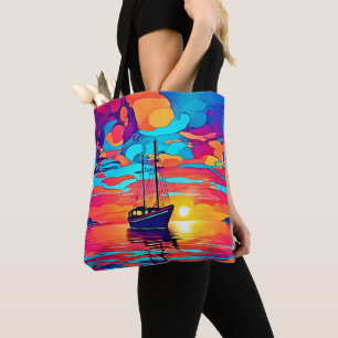 Tote Bag Sunset Sailboat Dream