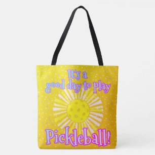 Tote Bag Sunshine Jaune Bonne Journée Pour Jouer Au Pickleb