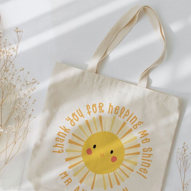 Tote Bag Sunshine merci professeur moderne élégant (Créateur téléchargé)