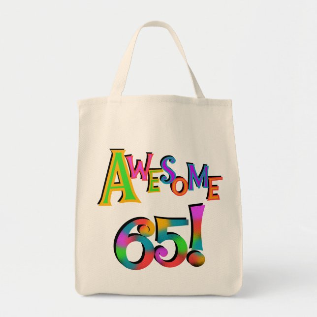 Tote Bag Super 65 Tshirts et cadeaux d'anniversaire (Devant)