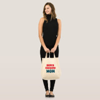 Super Awesome Maman Citation Rouge et Bleu Typogra