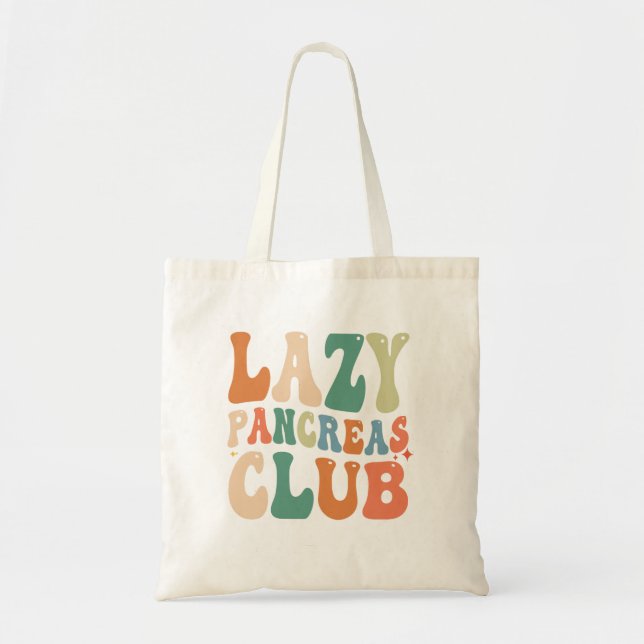 Tote Bag Super Lazy Pancreas Club Sensibilisation au diabèt (Devant)