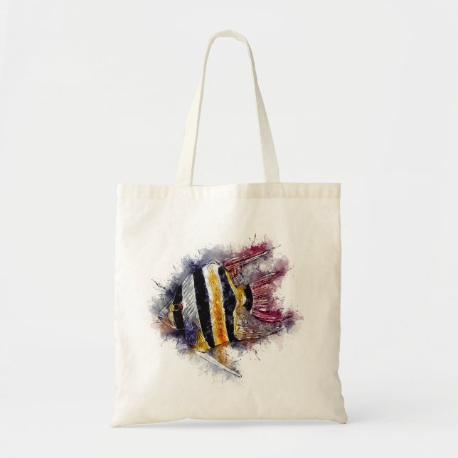 Tote Bag Super mignonne AngelFish Aquarelle Aquarium idée c (Devant)