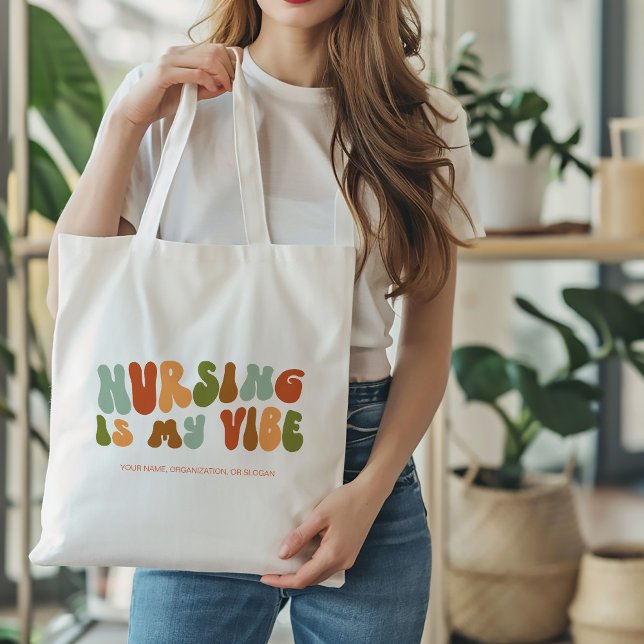 Tote Bag Super Retro Nurse est My Vibe, Nurse, Healthcare (Créateur téléchargé)
