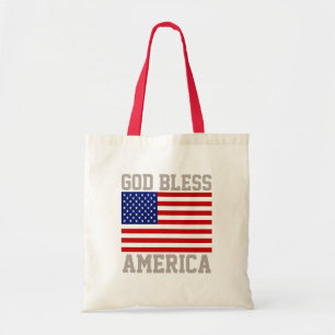 Tote Bag Superbe Drapeau Américain Dieu Bénisse l'Amérique