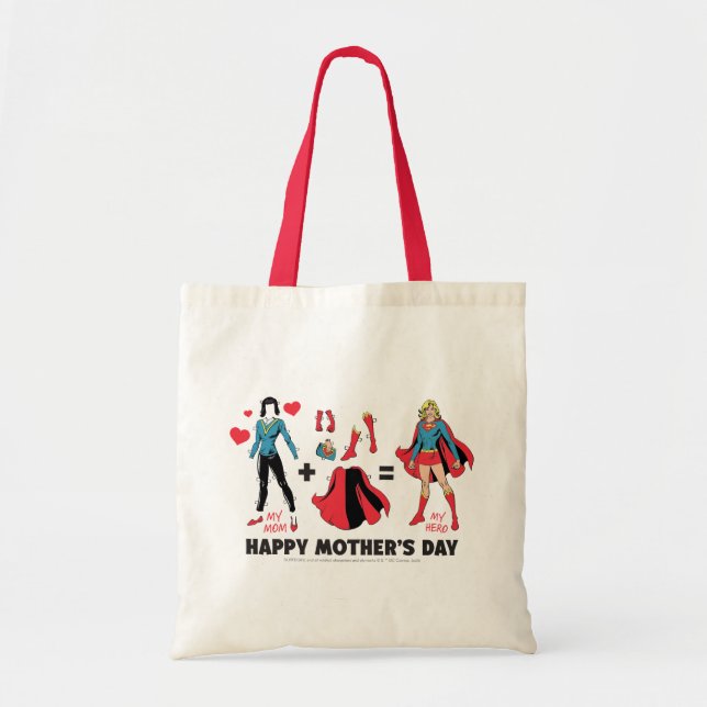 Tote Bag Superfille | Ma mère = Mon héros (Devant)