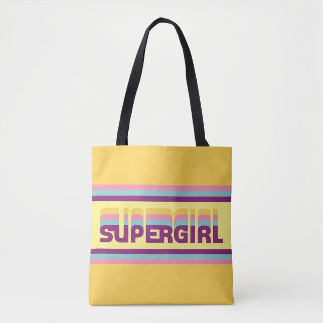 Tote Bag Supergirl Retro Colorshift Graphic (Devant)