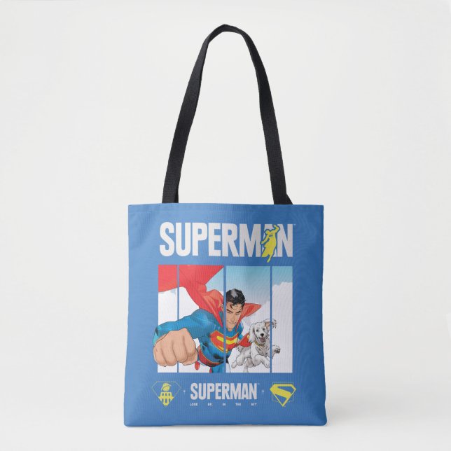 Tote Bag Superman et Krypto prennent l'avion (Devant)