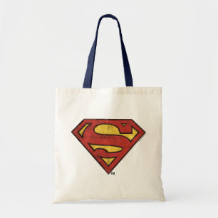Tote Bag Superman S-Shield   Logo Grunge Black Outline