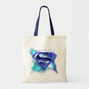 Tote Bag Superman Stylisé Logo en cristal bleu blanc