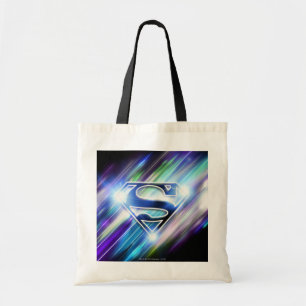 Tote Bag Superman Stylized   Shiny Blue Burst Logo