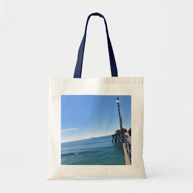 Tote Bag Sur la jetée, Huntington Beach, Californie (Devant)