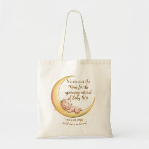 Tote Bag Sur la lune Bébé Baby shower à thème céleste
