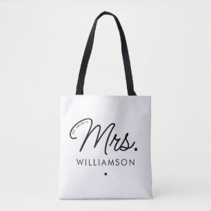 Tote Bag Sur Mesure, Mme Est. Script élégant moderne nouvel