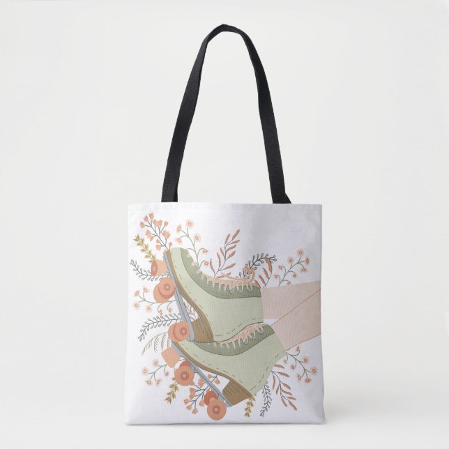 Tote Bag Sur une Roll Roller Patins ! (Devant)