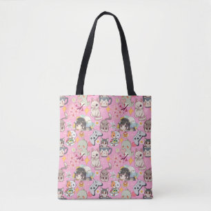 Tote Bag Surcharge de l'animal mignon Motif L rose BG
