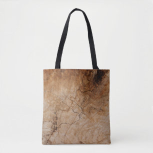 Tote Bag Surface en bois Brown et noir