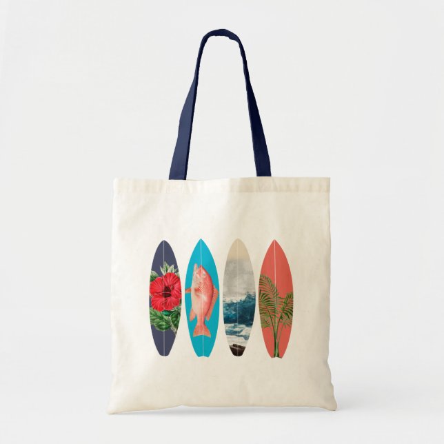 Tote Bag Surfboards colorés rétro (Devant)