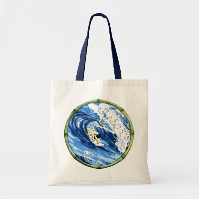 Tote Bag Surfer avec le cadre en bambou (Devant)