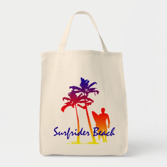 Tote Bag Surfrider Beach Hawaiian Palm Tree Blend (Devant)